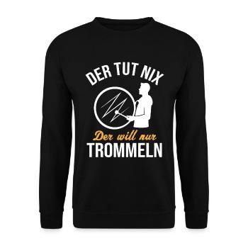 Harmless Drummer Drums Humor - Unisex Sweatshirt - black - Front - Alina (178cm) & Michal (187cm)