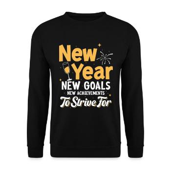 New Year, New Goals, New Achievements To Strive Fo - Unisex Sweatshirt - black - Front - Alina (178cm) & Michal (187cm)