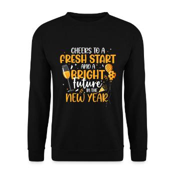 Cheers To A Fresh Start And A Bright Future In The - Unisex Sweatshirt - black - Front - Alina (178cm) & Michal (187cm)