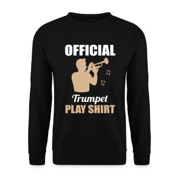 Trompete Spielshirt – Dein Musiker-Dress - Unisex Pullover - Schwarz - Vorne - Alina (178cm) & Michal (187cm)