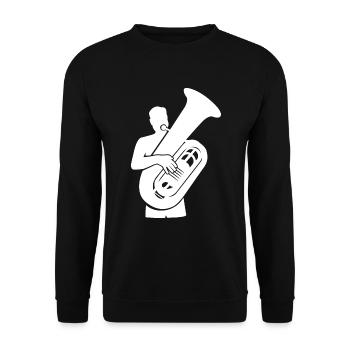 Tuba Virtuoso – Low Sound Master - Unisex Sweatshirt - black - Front - Alina (178cm) & Michal (187cm)