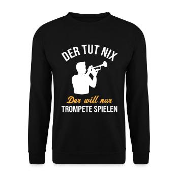 Harmless Trumpeter – Only Music in Mind - Unisex Sweatshirt - black - Front - Alina (178cm) & Michal (187cm)