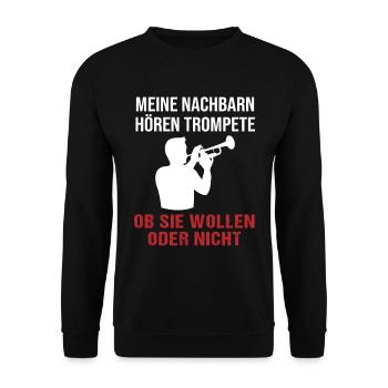Trumpet Sounds – Neighbourhood Concert - Unisex Sweatshirt - black - Front - Alina (178cm) & Michal (187cm)