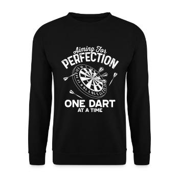 Aiming For Perfection, One Dart At A Time. - Unisex Sweatshirt - black - Front - Alina (178cm) & Michal (187cm)