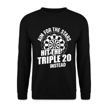 Visez les étoiles, frappez plutôt le Triple 20 - Sweat-shirt Unisexe - noir - Devant - Alina (178cm) & Michal (187cm)