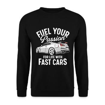 Alimentez votre passion pour la vie avec des voitures rapides. - Sweat-shirt Unisexe - noir - Devant - Alina (178cm) & Michal (187cm)