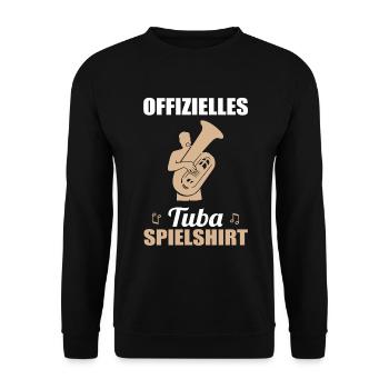 Offizielles Tuba Spielshirt Musikliebe - Unisex Pullover - Schwarz - Vorne - Alina (178cm) & Michal (187cm)