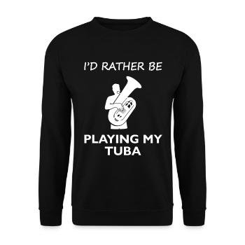 Préfère jouer du tuba Envie de musique - Sweat-shirt Unisexe - noir - Devant - Alina (178cm) & Michal (187cm)