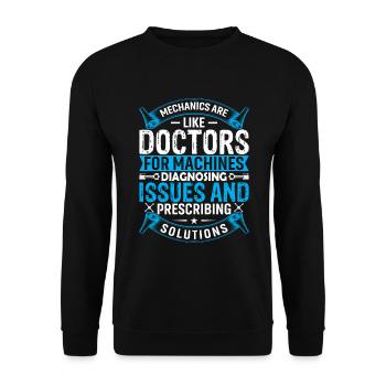 Les mécaniciens sont comme les médecins pour les machines, le diagnostic - Sweat-shirt Unisexe - noir - Devant - Alina (178cm) & Michal (187cm)