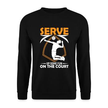 Servieren Sie Spaß auf dem Platz - Unisex Pullover - Schwarz - Vorne - Alina (178cm) & Michal (187cm)