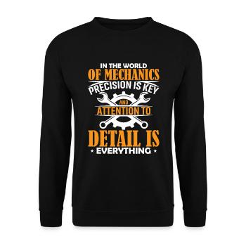 Dans le monde de la mécanique, la précision est la clé et au rendez-vous - Sweat-shirt Unisexe - noir - Devant - Alina (178cm) & Michal (187cm)