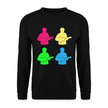 Ukulélé jeu de couleurs cadeau de bonheur du musicien - Sweat-shirt Unisexe - noir - Devant - Alina (178cm) & Michal (187cm)