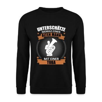Old Man Master Tuba Honorary Gift - Unisex Sweatshirt - black - Front - Alina (178cm) & Michal (187cm)