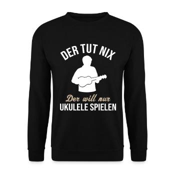 Innocent joueur de ukulélé cadeau amusant - Sweat-shirt Unisexe - noir - Devant - Alina (178cm) & Michal (187cm)