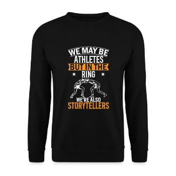 Wir mögen Sportler sein, aber im Ring sind wir auch St - Unisex Pullover - Schwarz - Vorne - Alina (178cm) & Michal (187cm)