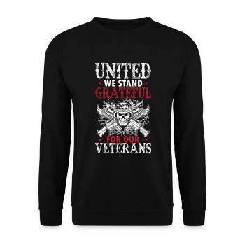 Unis et reconnaissants envers nos anciens combattants. - Sweat-shirt Unisexe - noir - Devant - Alina (178cm) & Michal (187cm)