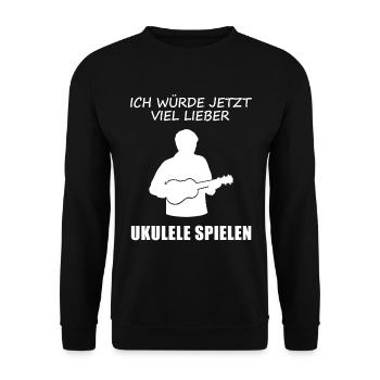 Préférez jouer la joie du musicien de ukulélé - Sweat-shirt Unisexe - noir - Devant - Alina (178cm) & Michal (187cm)