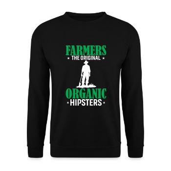 Agriculteurs : les hipsters biologiques originaux - Sweat-shirt Unisexe - noir - Devant - Alina (178cm) & Michal (187cm)
