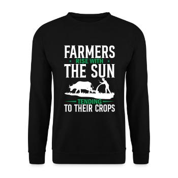 Farmers Rise With The Sun, Tending To Their Crops - Unisex Sweatshirt - black - Front - Alina (178cm) & Michal (187cm)