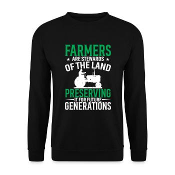 Die Landwirte sind Verwalter des Landes und bewahren es für die - Unisex Pullover - Schwarz - Vorne - Alina (178cm) & Michal (187cm)