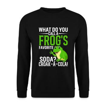 What Do You Call A Frog's Favorite Soda? Croak-A-C - Unisex Sweatshirt - black - Front - Alina (178cm) & Michal (187cm)