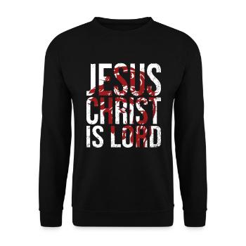 Jesus Christ Is Lord - Unisex Sweatshirt - black - Front - Alina (178cm) & Michal (187cm)