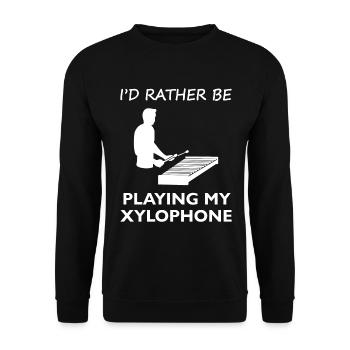 Xylophon Leidenschaft Musiker Statement - Unisex Pullover - Schwarz - Vorne - Alina (178cm) & Michal (187cm)
