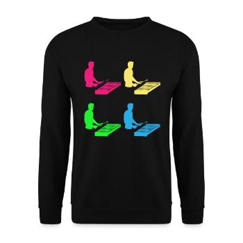 Bunte Rhythmen Xylophon Virtuose Geschenk - Unisex Pullover - Schwarz - Vorne - Alina (178cm) & Michal (187cm)
