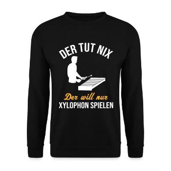 The Xylophone Player – Harmless, Humorous - Unisex Sweatshirt - black - Front - Alina (178cm) & Michal (187cm)