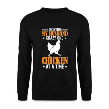 Rendre mon mari fou un poulet à la fois - Sweat-shirt Unisexe - noir - Devant - Alina (178cm) & Michal (187cm)