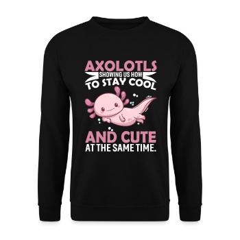 Axolotls : nous montrer comment rester cool et mignon à - Sweat-shirt Unisexe - noir - Devant - Alina (178cm) & Michal (187cm)
