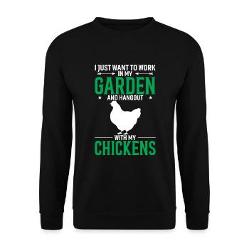 Je veux juste travailler dans mon jardin et passer du temps avec - Sweat-shirt Unisexe - noir - Devant - Alina (178cm) & Michal (187cm)
