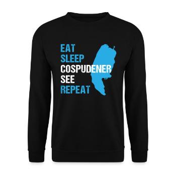 Manger Dormir Cospudener Voir Se détendre - Sweat-shirt Unisexe - noir - Devant - Alina (178cm) & Michal (187cm)