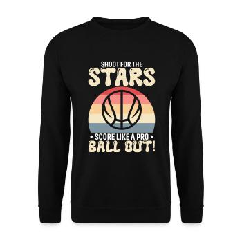 Visez les étoiles, marquez comme un pro, sortez ! - Sweat-shirt Unisexe - noir - Devant - Alina (178cm) & Michal (187cm)