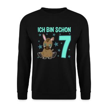 Seven Year Old Party Ass Lucky Charm - Unisex Sweatshirt - black - Front - Alina (178cm) & Michal (187cm)