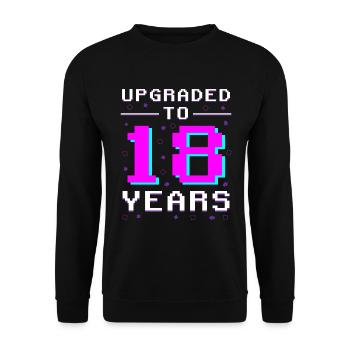 Volljähriger Gamer: Retro Level 18 - Unisex Pullover - Schwarz - Vorne - Alina (178cm) & Michal (187cm)