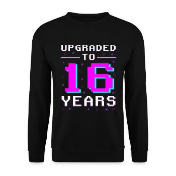 Sweet 16: Retro Gaming Legende - Unisex Pullover - Schwarz - Vorne - Alina (178cm) & Michal (187cm)