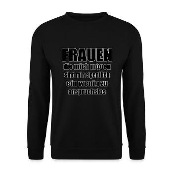 Frauen, die mich mögen... - Unisex Pullover - Schwarz - Vorne - Alina (178cm) & Michal (187cm)
