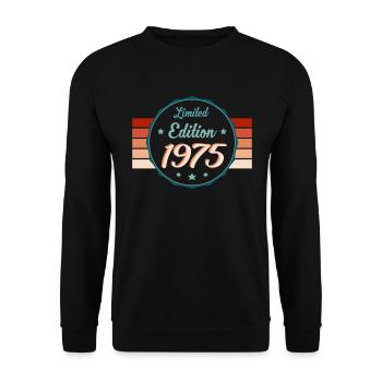 1975 Limited Retro - Vintage Style - Unisex Sweatshirt - black - Front - Alina (178cm) & Michal (187cm)