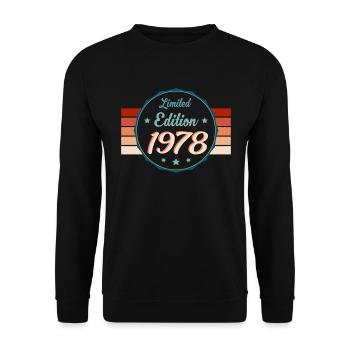 Vintage 1978 Star Edition Retro Gift - Unisex Sweatshirt - black - Front - Alina (178cm) & Michal (187cm)