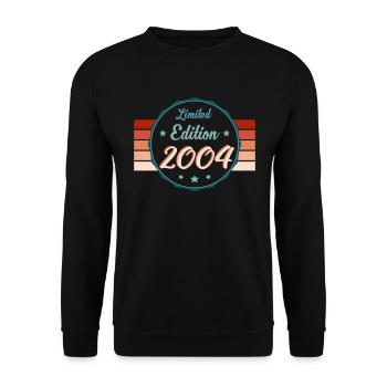 Geburtsjahr Glanz 2004 - Zeitlos Chic - Unisex Pullover - Schwarz - Vorne - Alina (178cm) & Michal (187cm)