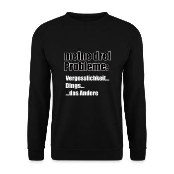 Meine drei Probleme... - Unisex Pullover - Schwarz - Vorne - Alina (178cm) & Michal (187cm)