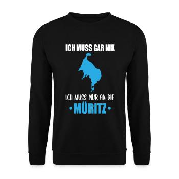 Müritz-Notwendigkeit - Nichts anderes zählt - Unisex Pullover - Schwarz - Vorne - Alina (178cm) & Michal (187cm)