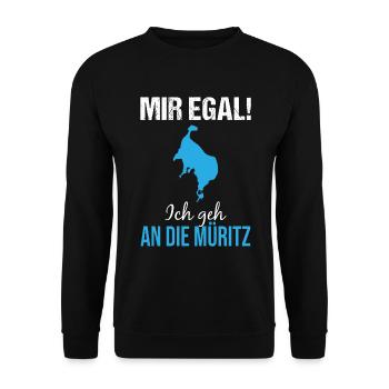 Müritz determination: Just off to the lake! - Unisex Sweatshirt - black - Front - Alina (178cm) & Michal (187cm)