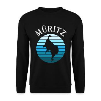 Müritzsee Kontur - Natur Pur Erleben - Unisex Pullover - Schwarz - Vorne - Alina (178cm) & Michal (187cm)