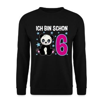 Six ans – Panda Smile - Sweat-shirt Unisexe - noir - Devant - Alina (178cm) & Michal (187cm)
