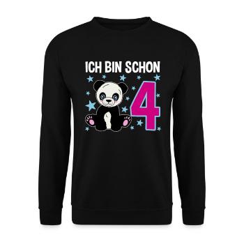 Four Years of Panda Magic - Unisex Sweatshirt - black - Front - Alina (178cm) & Michal (187cm)
