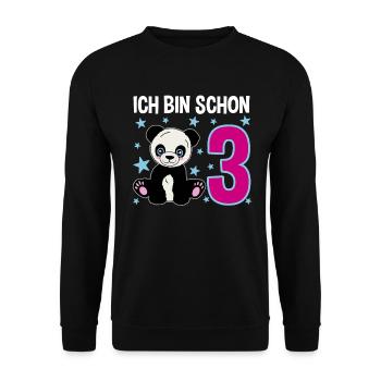 Trois ans de plaisir panda - Sweat-shirt Unisexe - noir - Devant - Alina (178cm) & Michal (187cm)