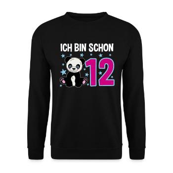 Cute Panda - Twelve Years of Jubilation - Unisex Sweatshirt - black - Front - Alina (178cm) & Michal (187cm)