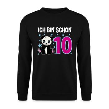 Ten Years – Panda Jubilation - Unisex Sweatshirt - black - Front - Alina (178cm) & Michal (187cm)